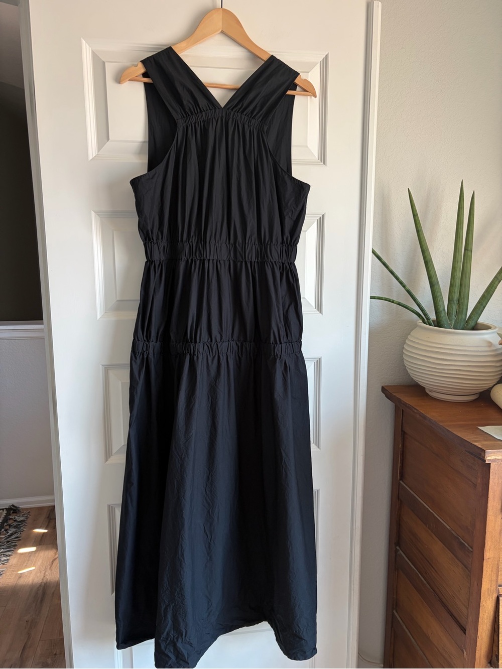 Banana Republic Cotton Poplin Ruched Drop-Waist Maxi Dress - Picture 2 of 5